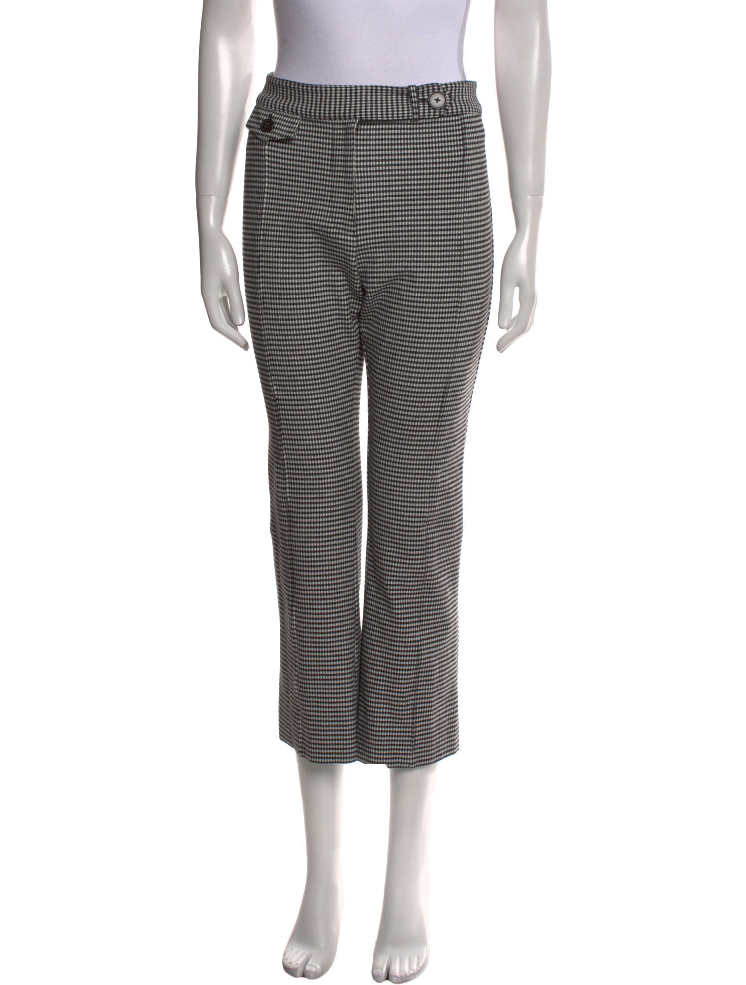 Derek Lam 10 Crosby Plaid Print Wide Leg Pants