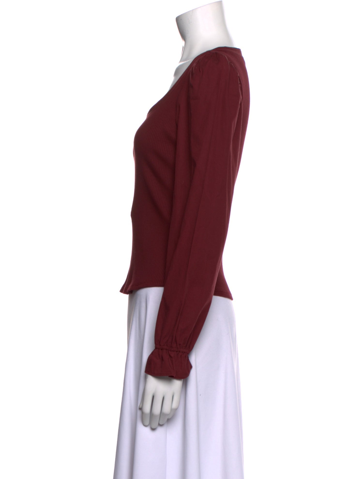 Derek Lam 10 Crosby Scoop Neck Long Sleeve Top