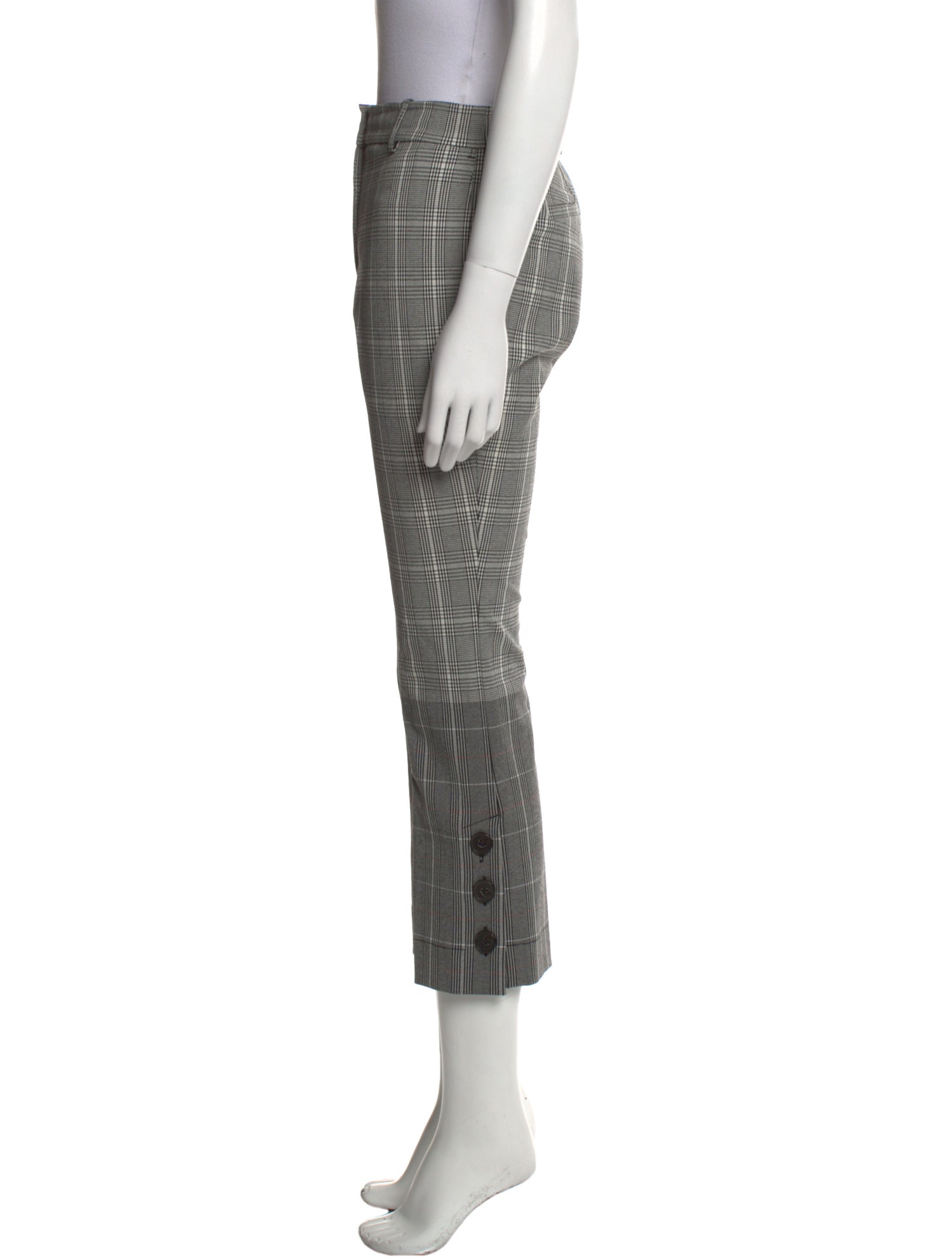 Derek Lam 10 Crosby Plaid Print Straight Leg Pants