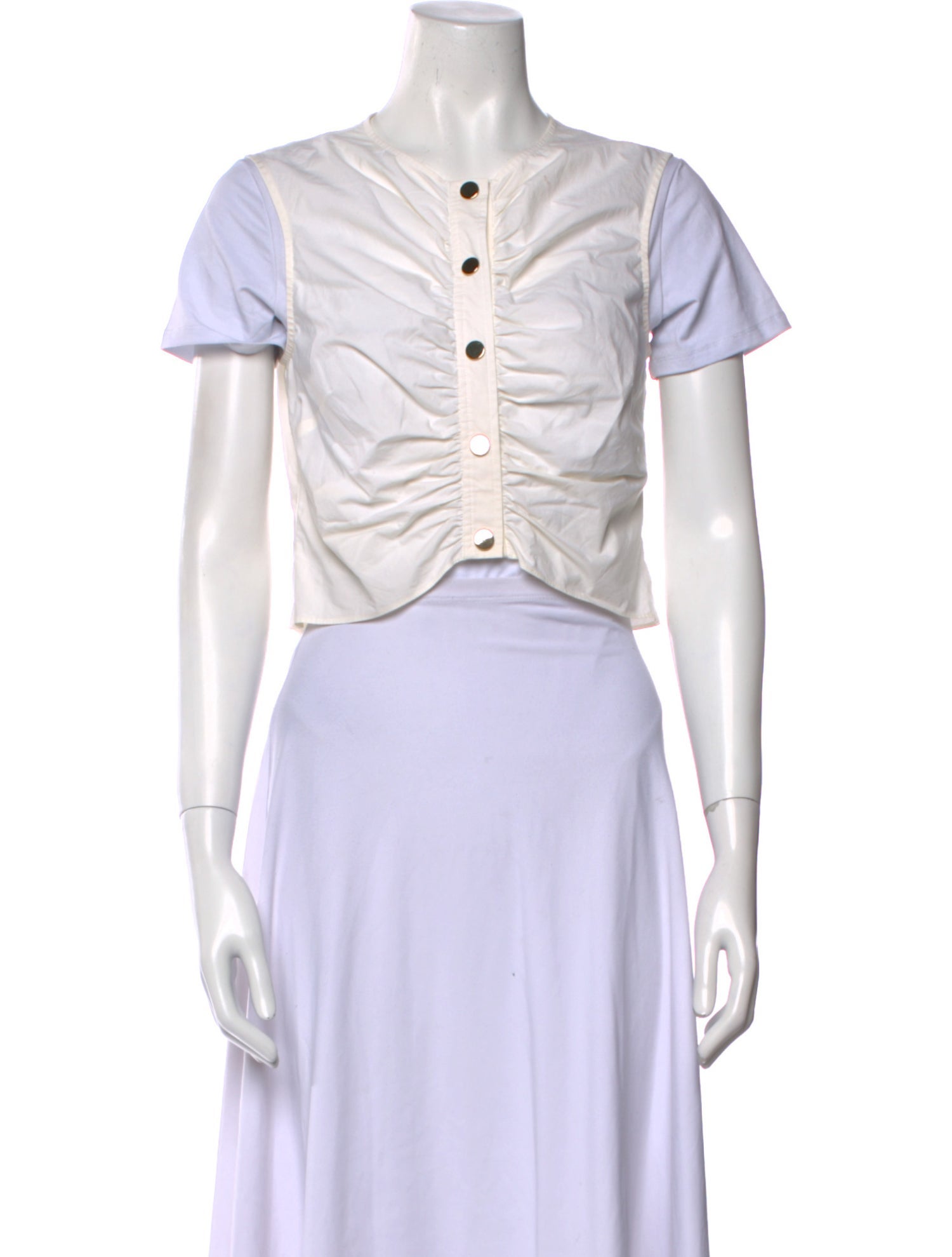 Derek Lam 10 Crosby Crew Neck Short Sleeve Crop Top