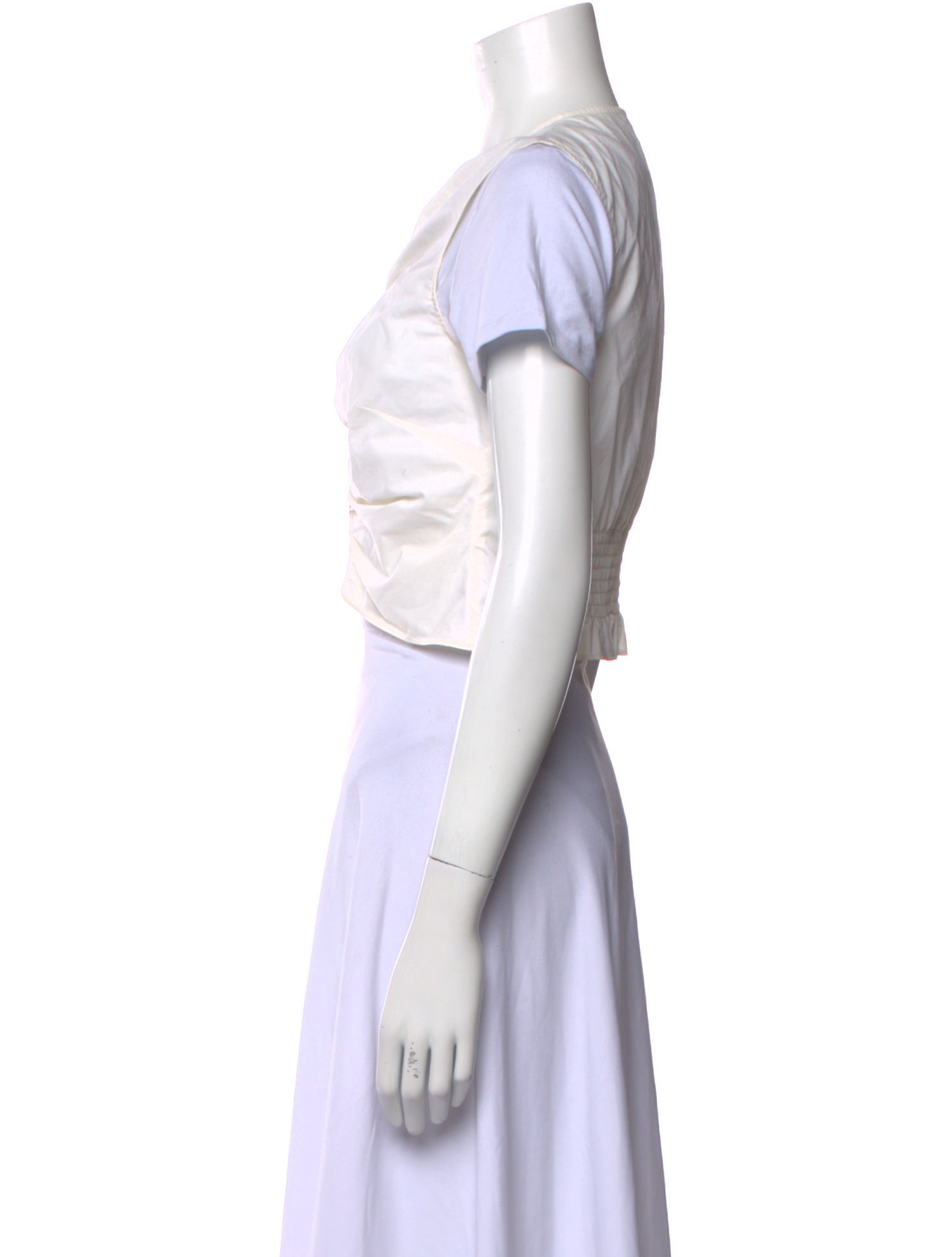 Derek Lam 10 Crosby Crew Neck Short Sleeve Crop Top