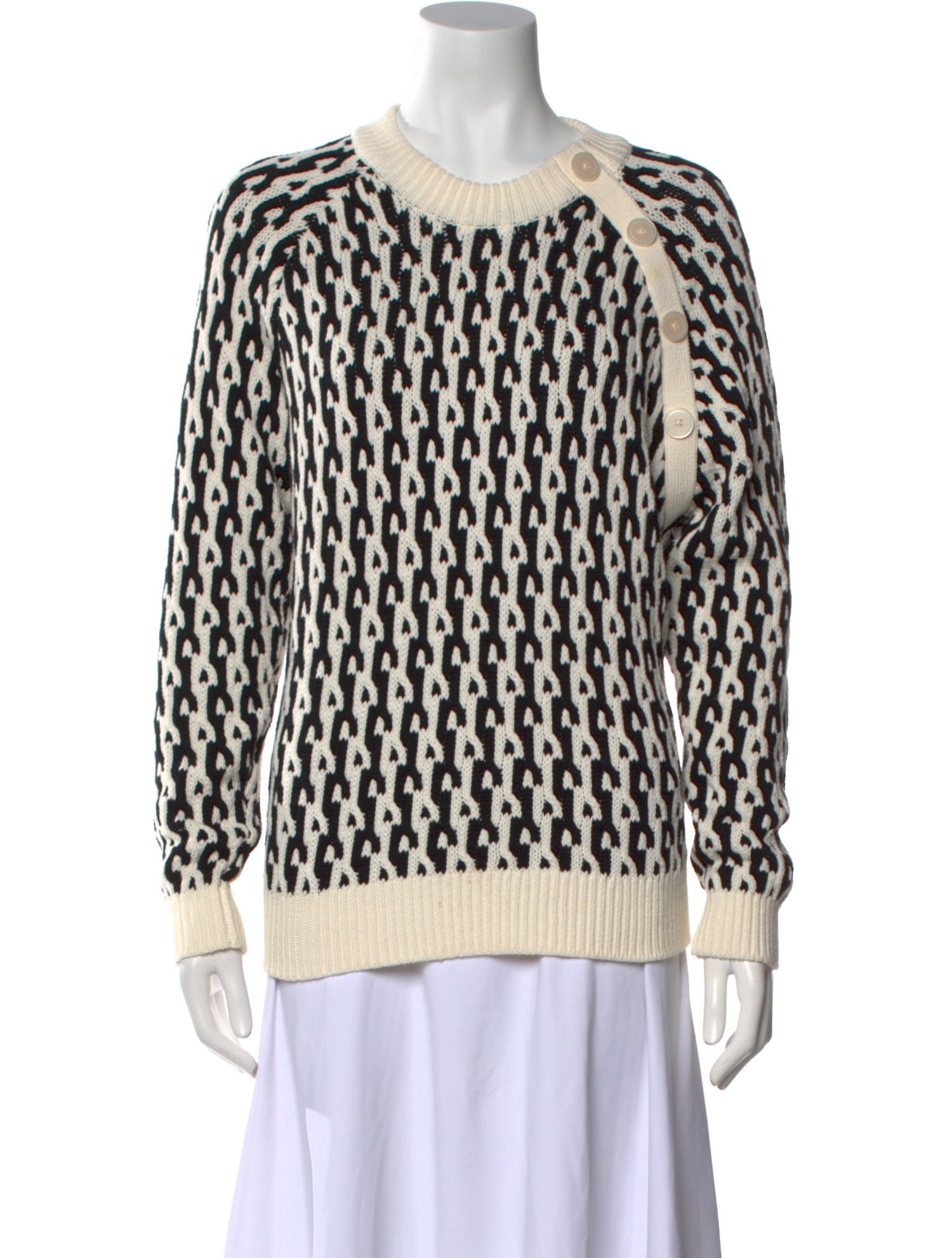 Derek Lam 10 Crosby Printed Crew Neck Sweater