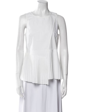 Derek Lam 10 Crosby Crew Neck Sleeveless Blouse