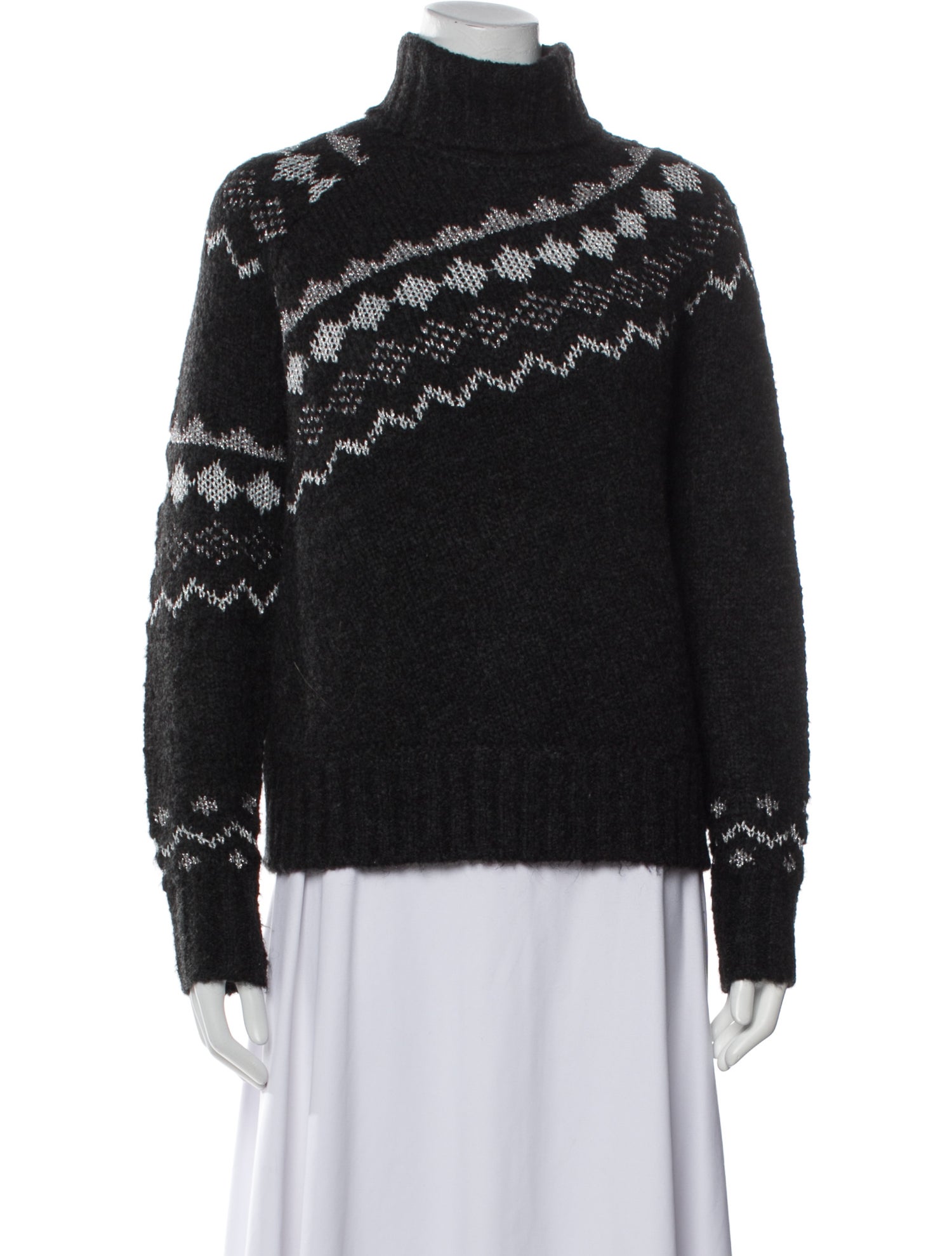 Derek Lam 10 Crosby Printed Turtleneck Sweater