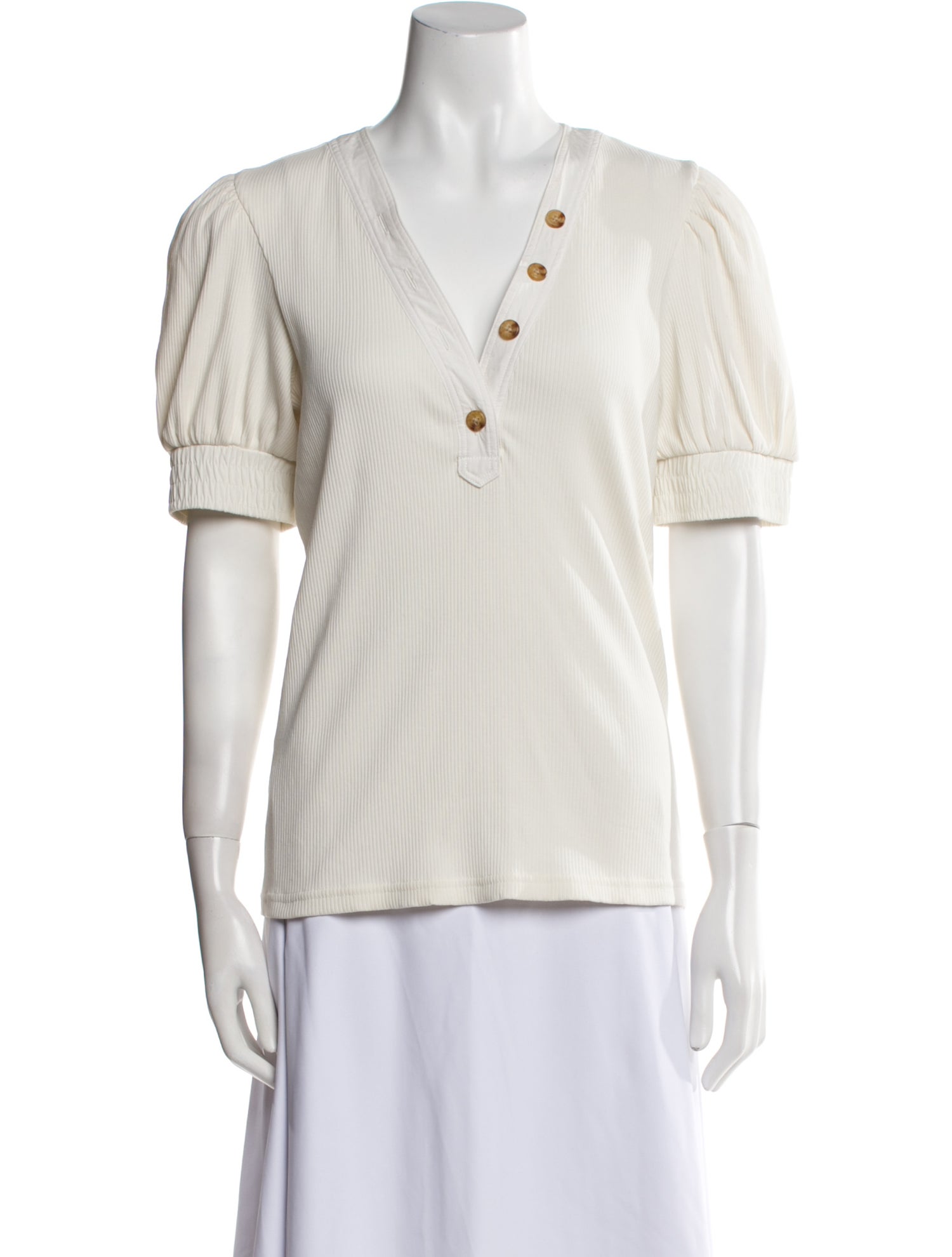 Derek Lam 10 Crosby V-Neck Short Sleeve Polo w/ Tags