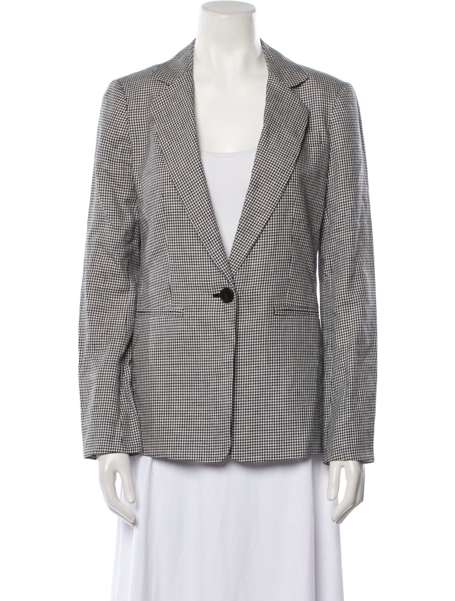 Derek Lam 10 Crosby Linen Plaid Print Blazer