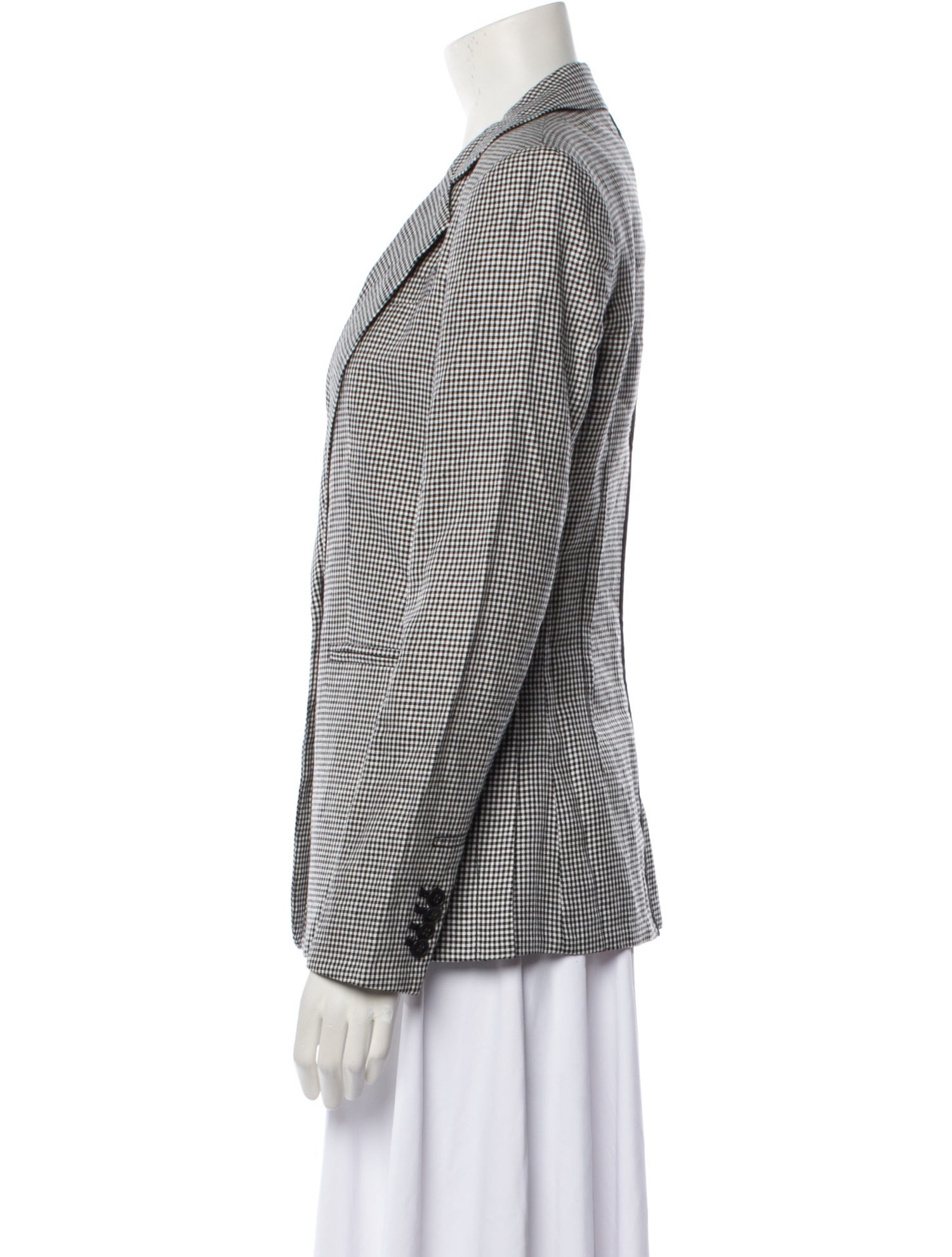 Derek Lam 10 Crosby Linen Plaid Print Blazer