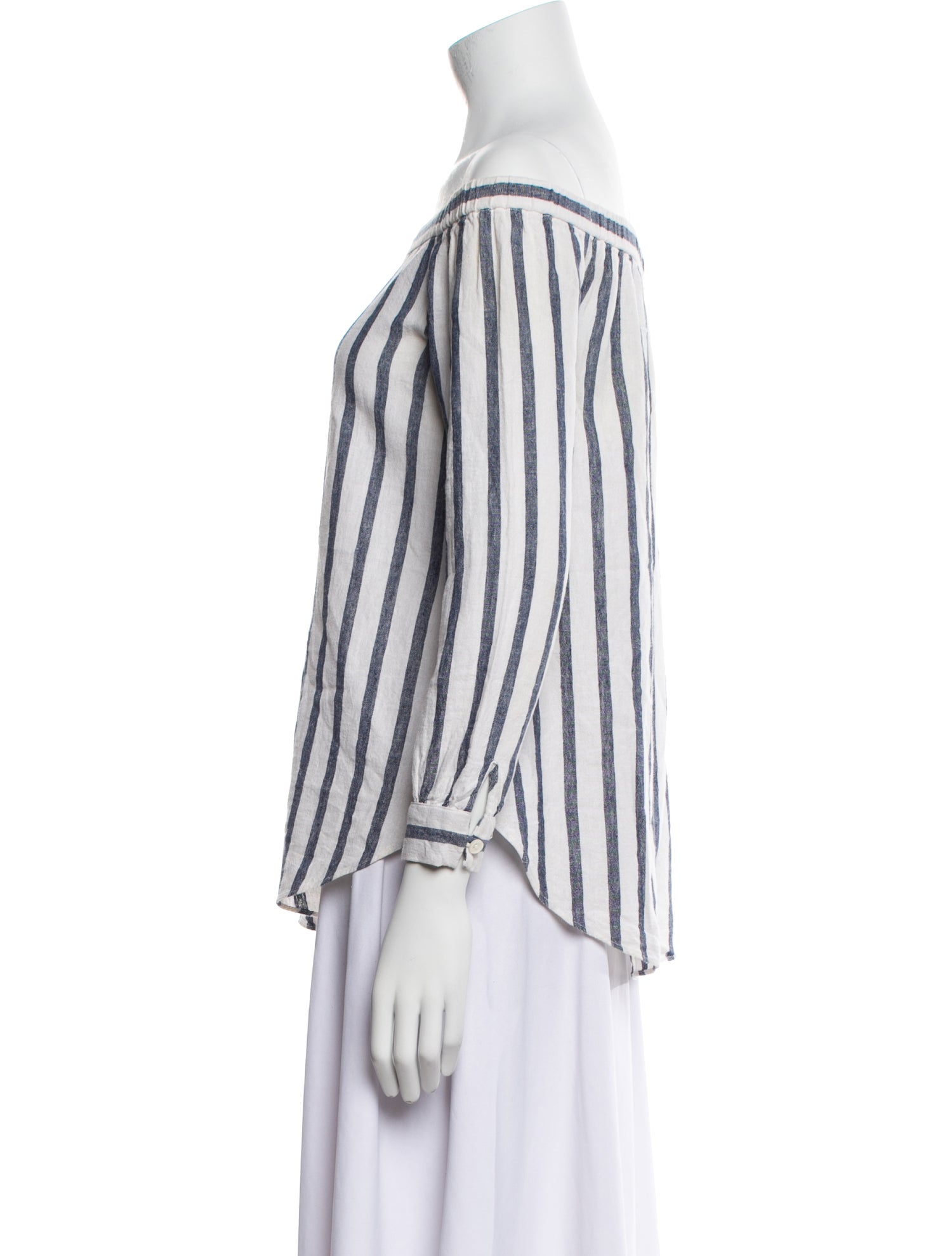Derek Lam 10 Crosby Striped Off-The-Shoulder Blouse