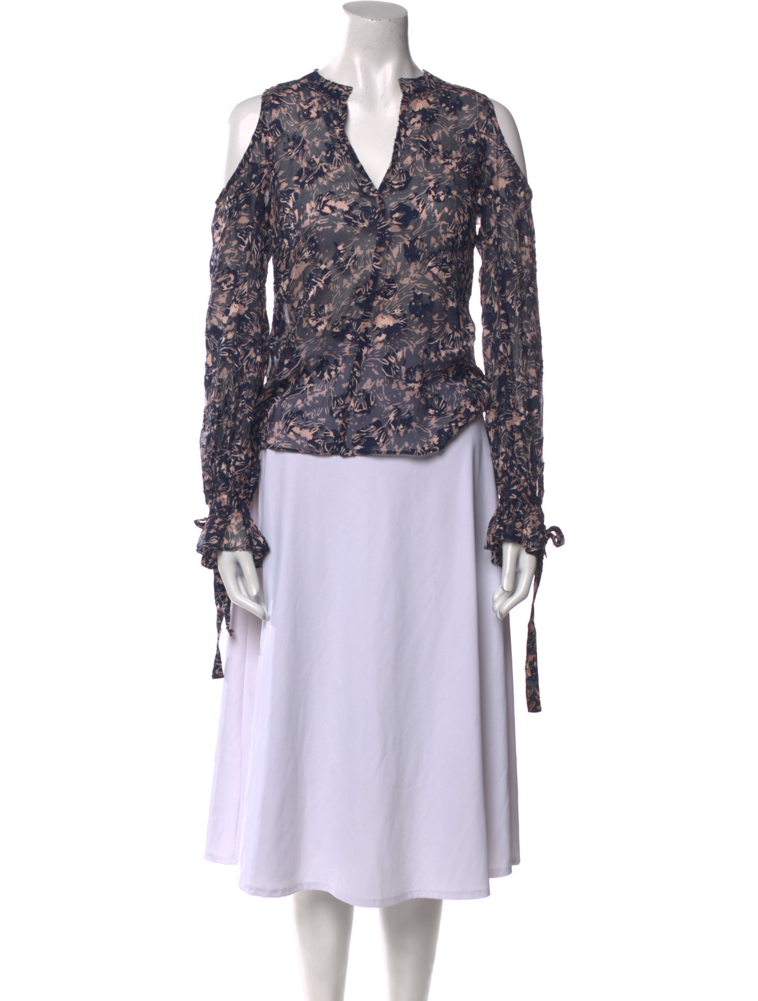 Derek Lam 10 Crosby Silk Printed Blouse