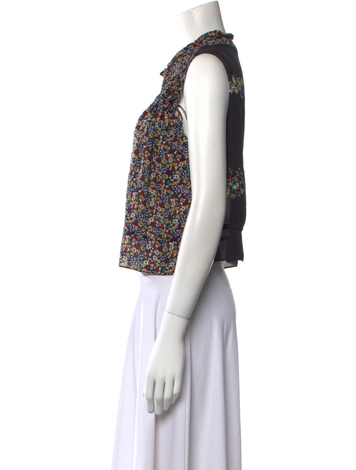 Derek Lam 10 Crosby Silk Floral Print Crop Top