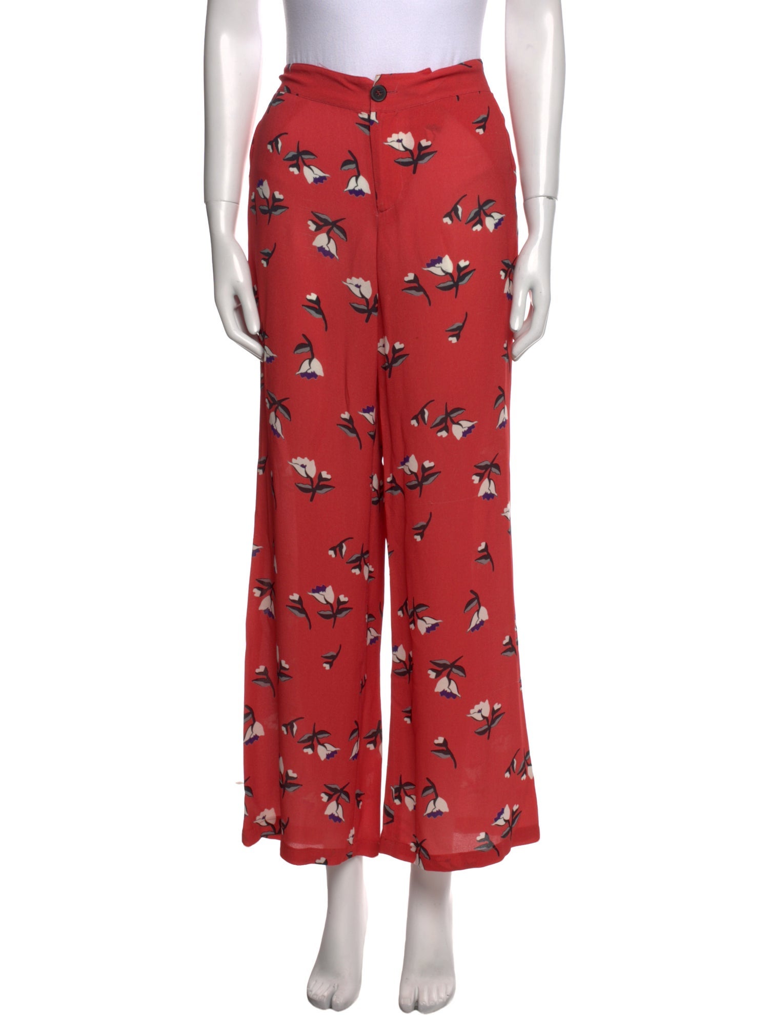 Derek Lam 10 Crosby Floral Print Wide Leg Pants