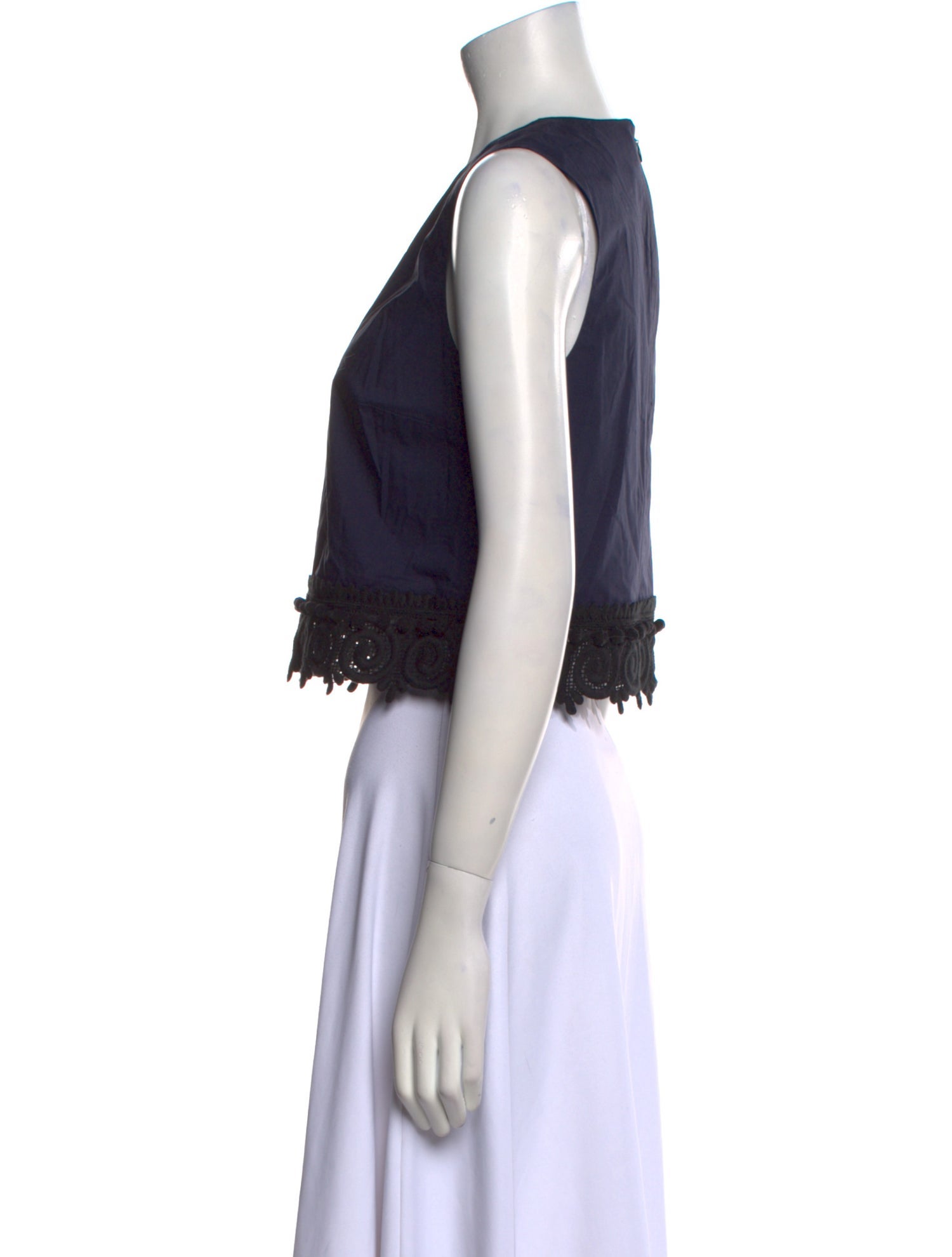 Derek Lam 10 Crosby V-Neck Sleeveless Crop Top