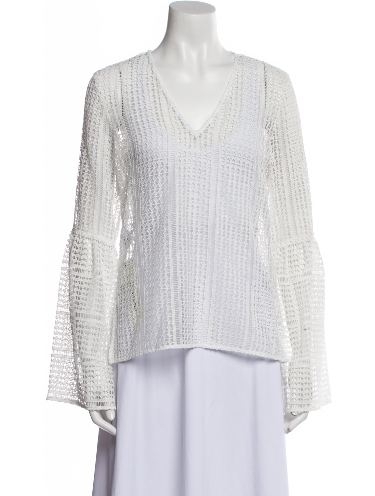 Derek Lam 10 Crosby Lace Pattern V-Neck Blouse