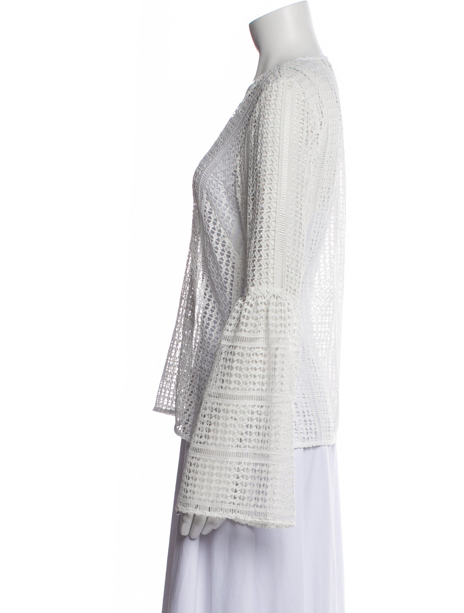Derek Lam 10 Crosby Lace Pattern V-Neck Blouse