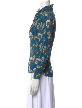 Derek Lam 10 Crosby Printed Long Sleeve Button-Up Top