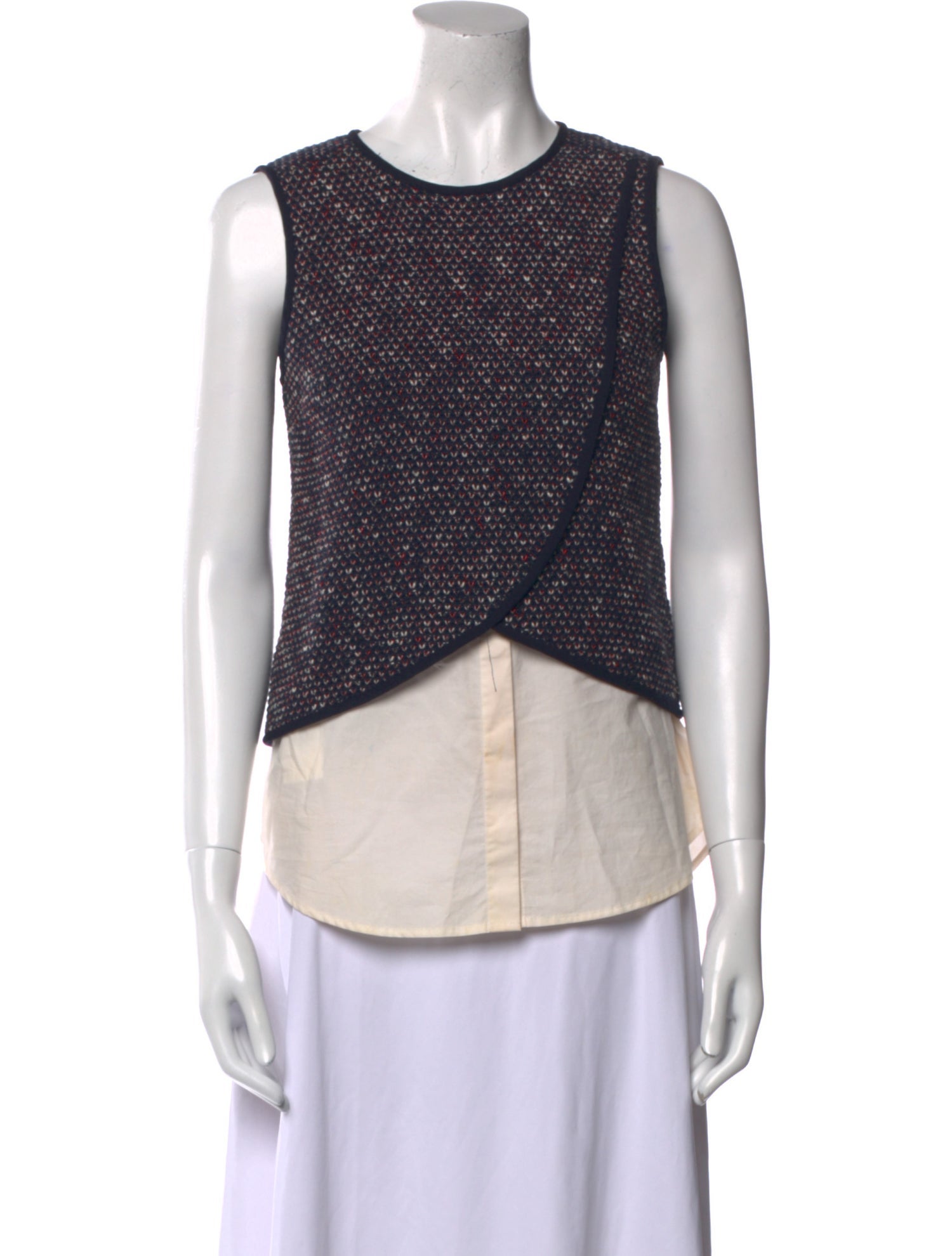 Derek Lam 10 Crosby Printed Crew Neck Top