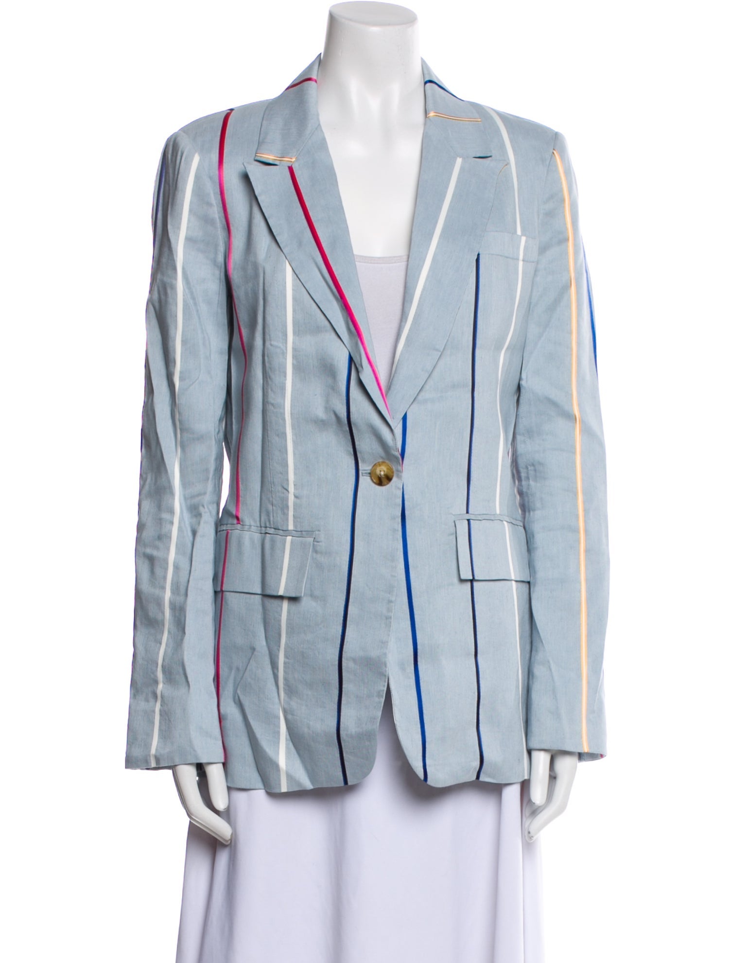 Derek Lam 10 Crosby Linen Striped Blazer