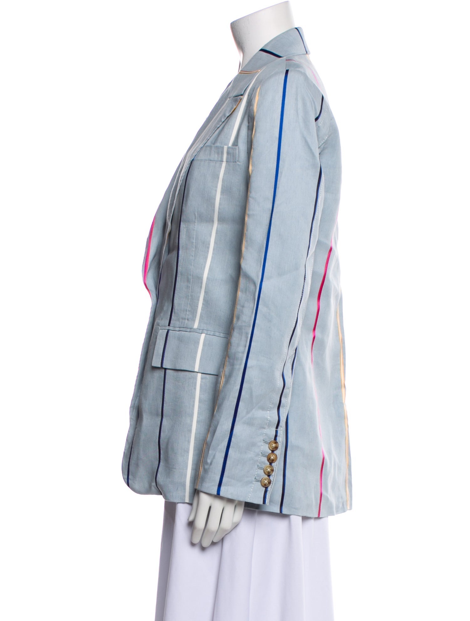 Derek Lam 10 Crosby Linen Striped Blazer