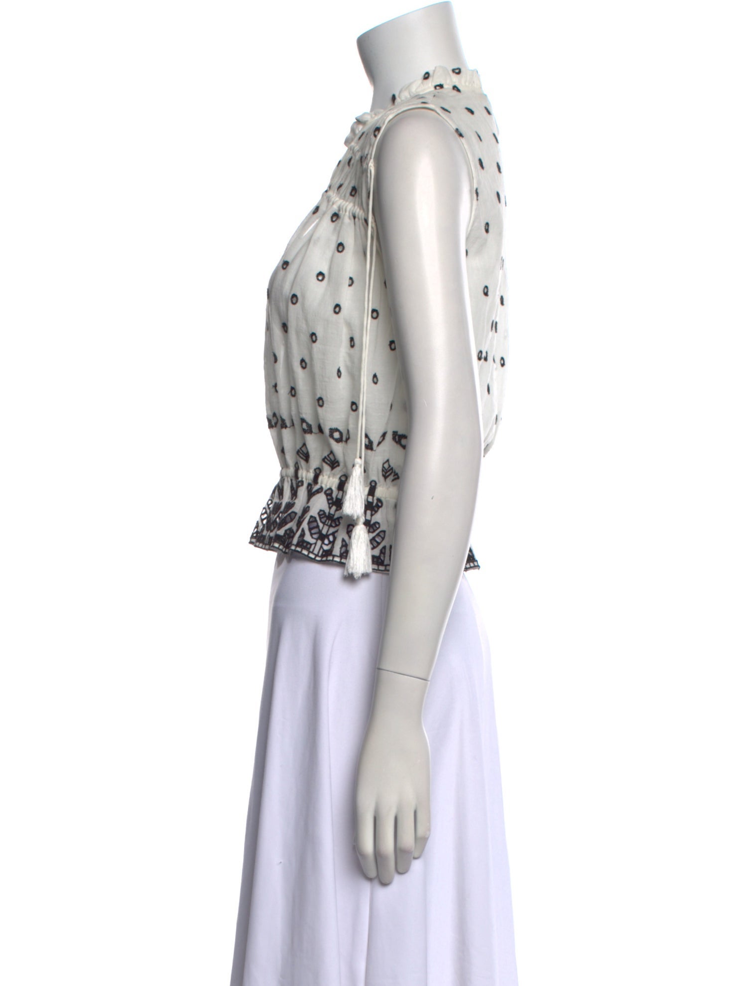 Derek Lam 10 Crosby Printed V-Neck Crop Top