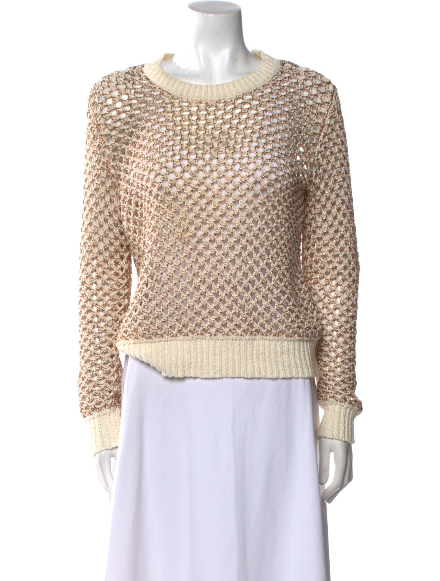 Derek Lam 10 Crosby Colorblock Pattern Crew Neck Sweater