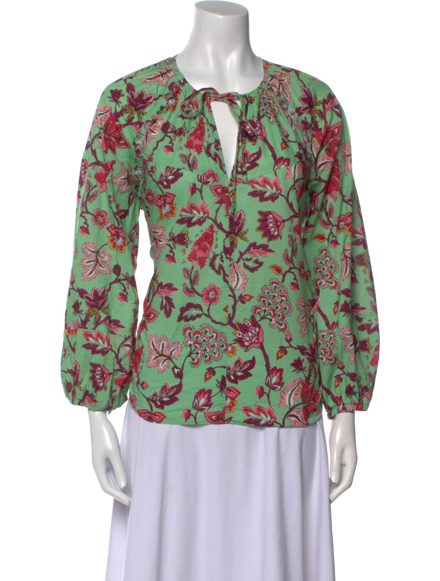 Derek Lam 10 Crosby Printed Tie Neck Blouse