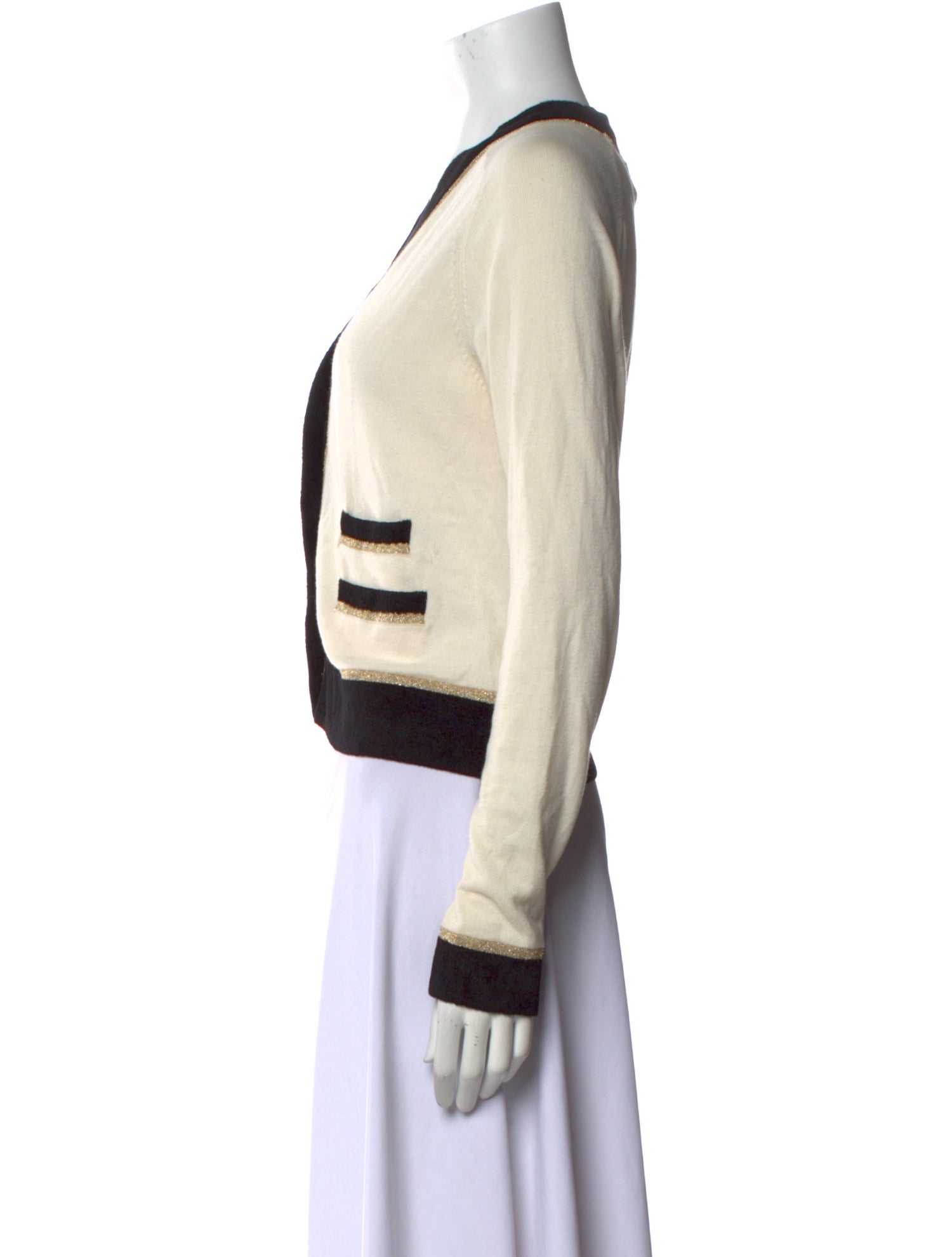 Derek Lam 10 Crosby Colorblock Pattern V-Neck Crop Top