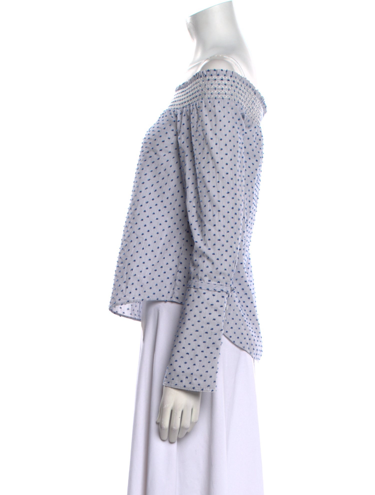 Derek Lam 10 Crosby Printed Off-The-Shoulder Crop Top