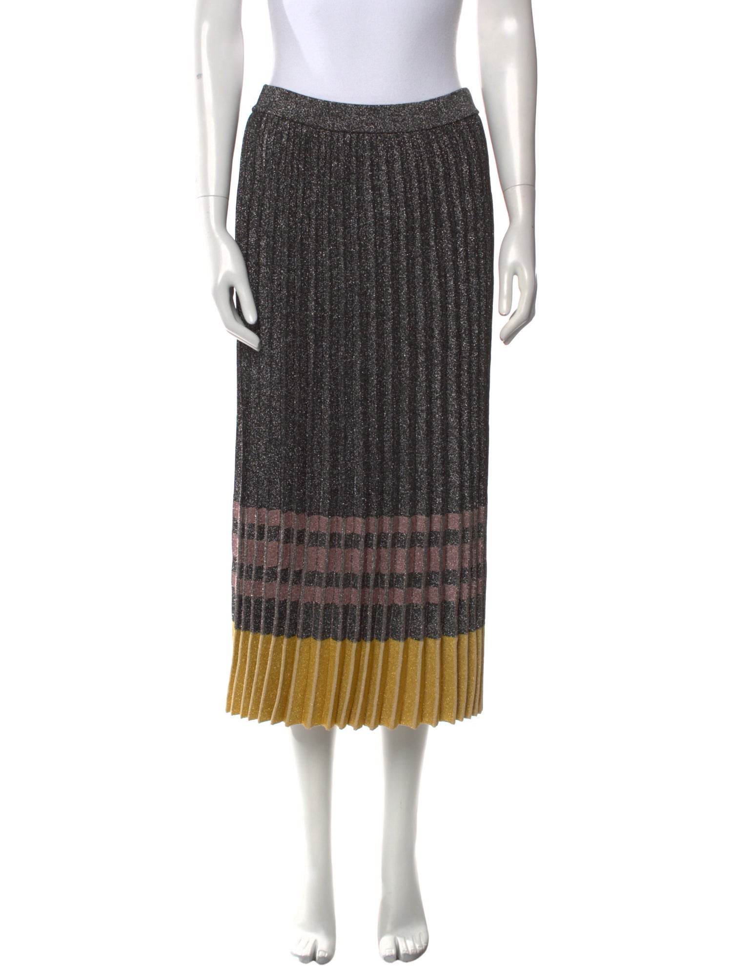 Derek Lam 10 Crosby Colorblock Pattern Midi Length Skirt