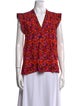Derek Lam 10 Crosby Floral Print V-Neck Blouse
