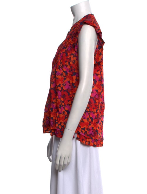 Derek Lam 10 Crosby Floral Print V-Neck Blouse