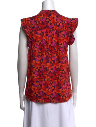 Derek Lam 10 Crosby Floral Print V-Neck Blouse
