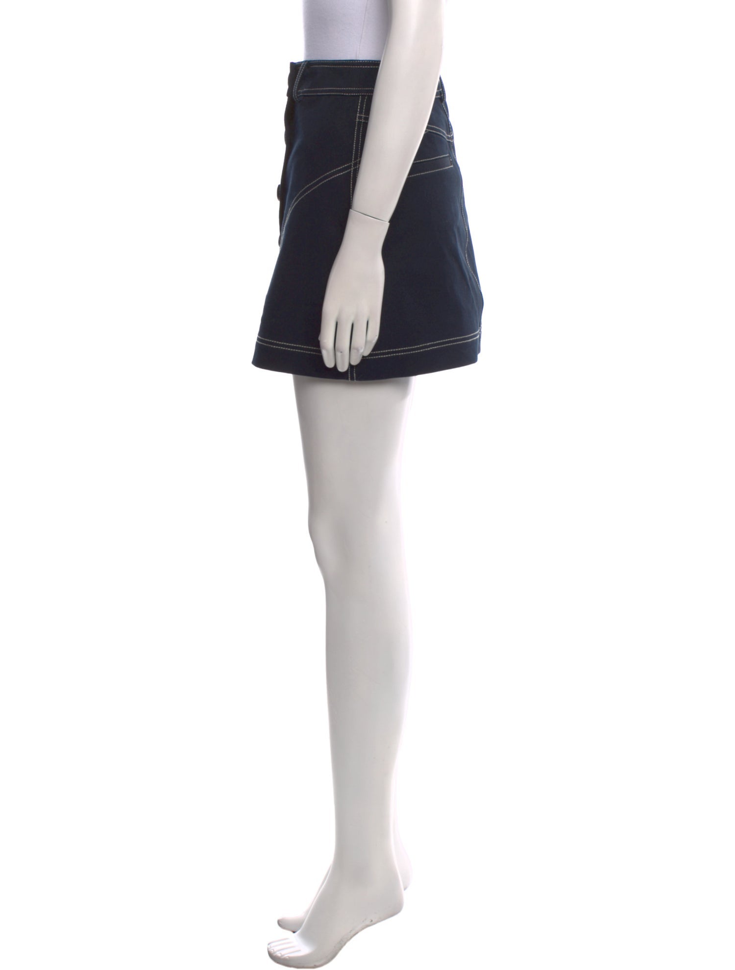 Derek Lam 10 Crosby Whipstitch Trim Mini Skirt