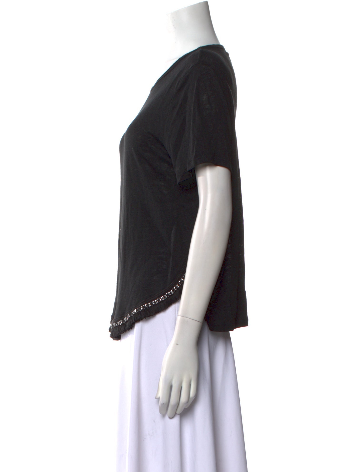 Derek Lam 10 Crosby Linen Scoop Neck T-Shirt