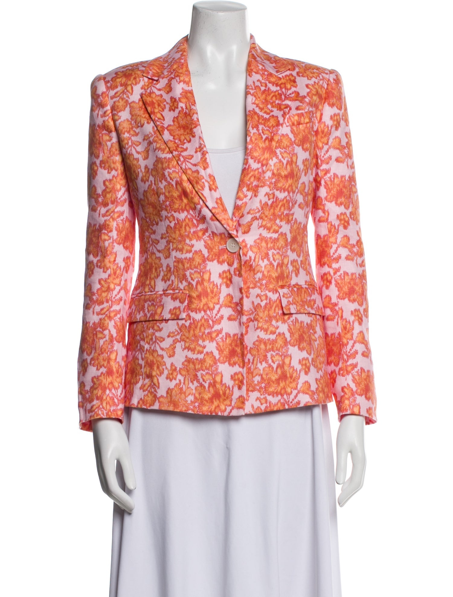 Derek Lam 10 Crosby Linen Floral Print Blazer