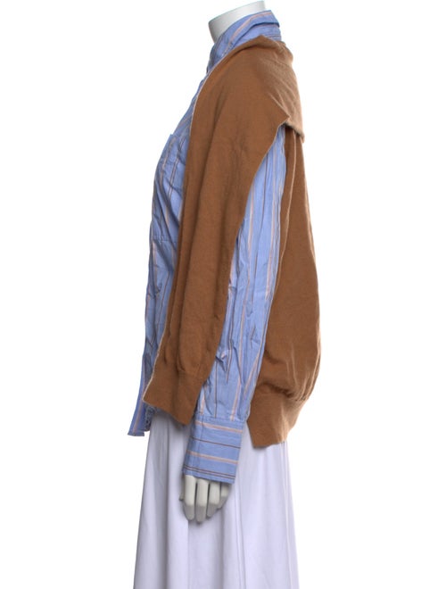 Derek Lam 10 Crosby Striped Long Sleeve Button-Up Top