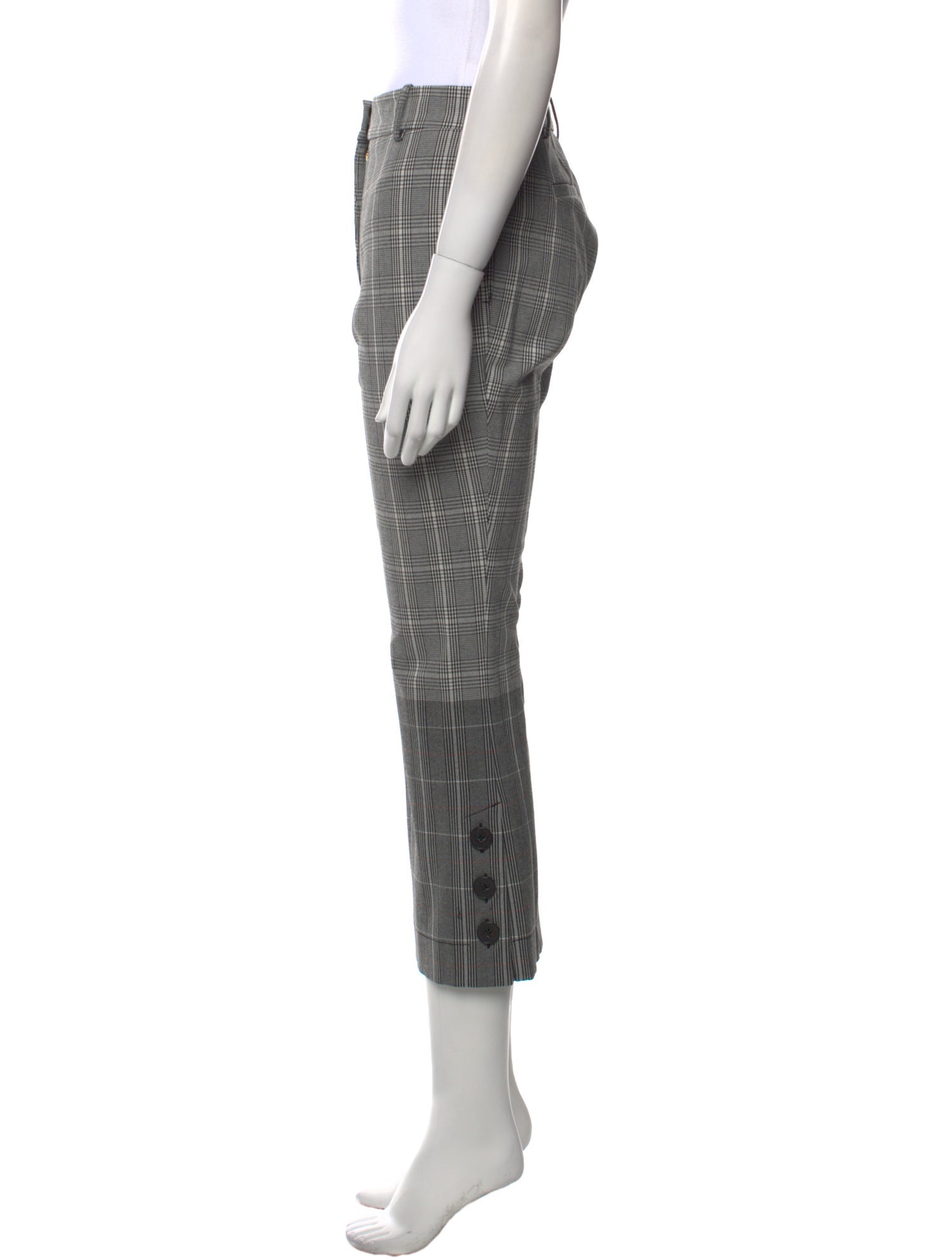Derek Lam 10 Crosby Plaid Print Straight Leg Pants