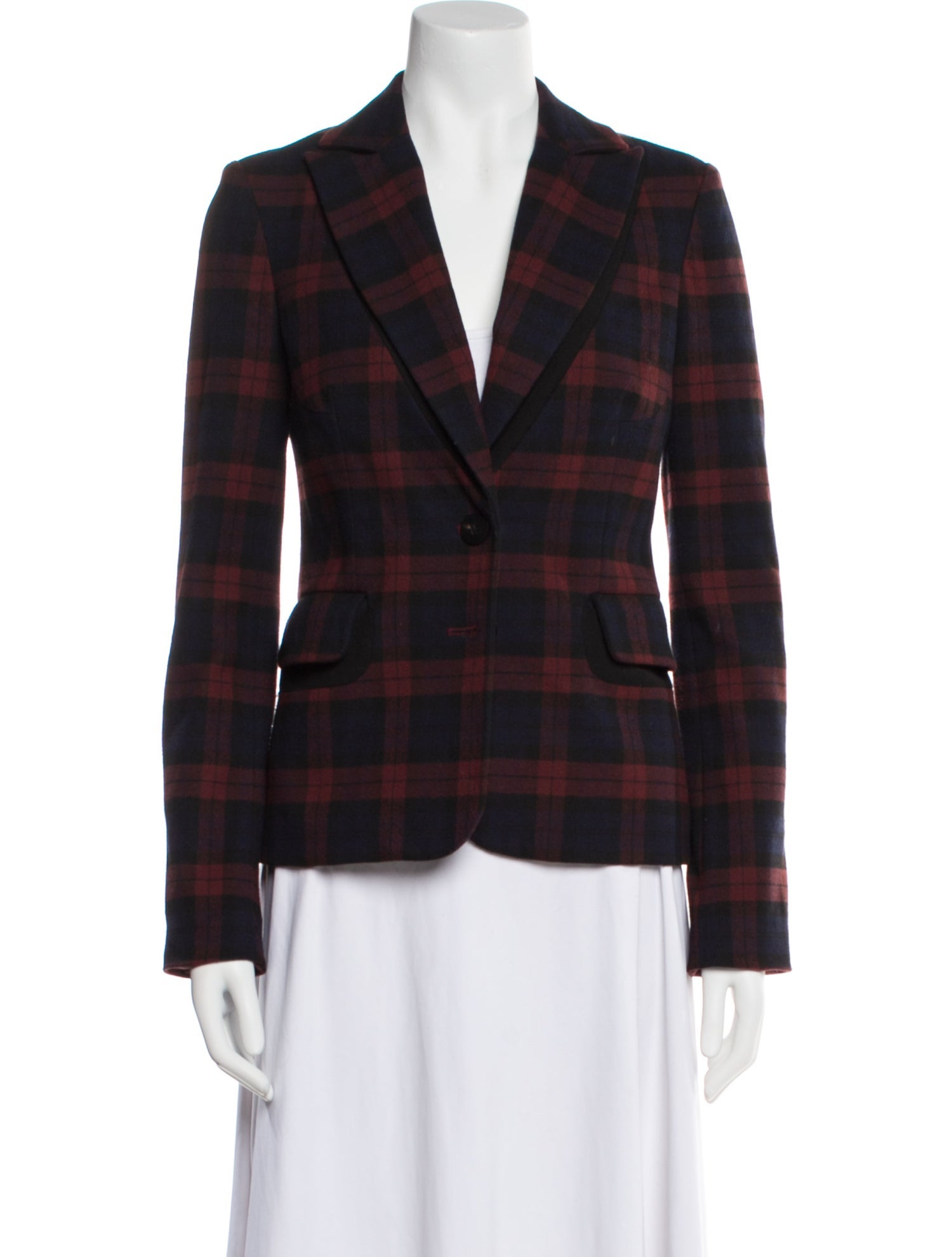 Derek Lam 10 Crosby Plaid Print Blazer