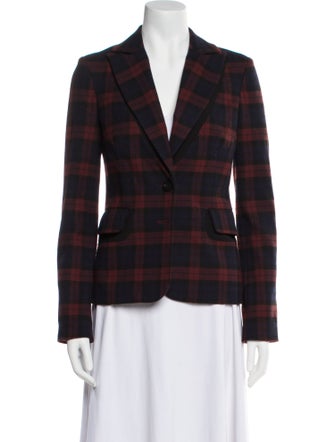 Derek Lam 10 Crosby Plaid Print Blazer