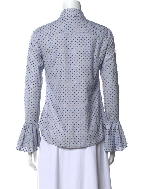 Derek Lam 10 Crosby Polka Dot Print Long Sleeve Button-Up Top