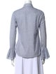 Derek Lam 10 Crosby Polka Dot Print Long Sleeve Button-Up Top