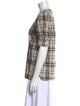 Derek Lam 10 Crosby Plaid Print V-Neck Button-Up Top