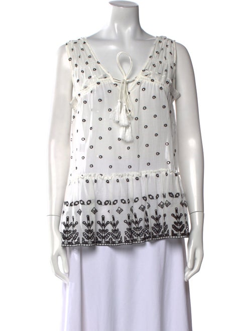 Derek Lam 10 Crosby Printed V-Neck Blouse