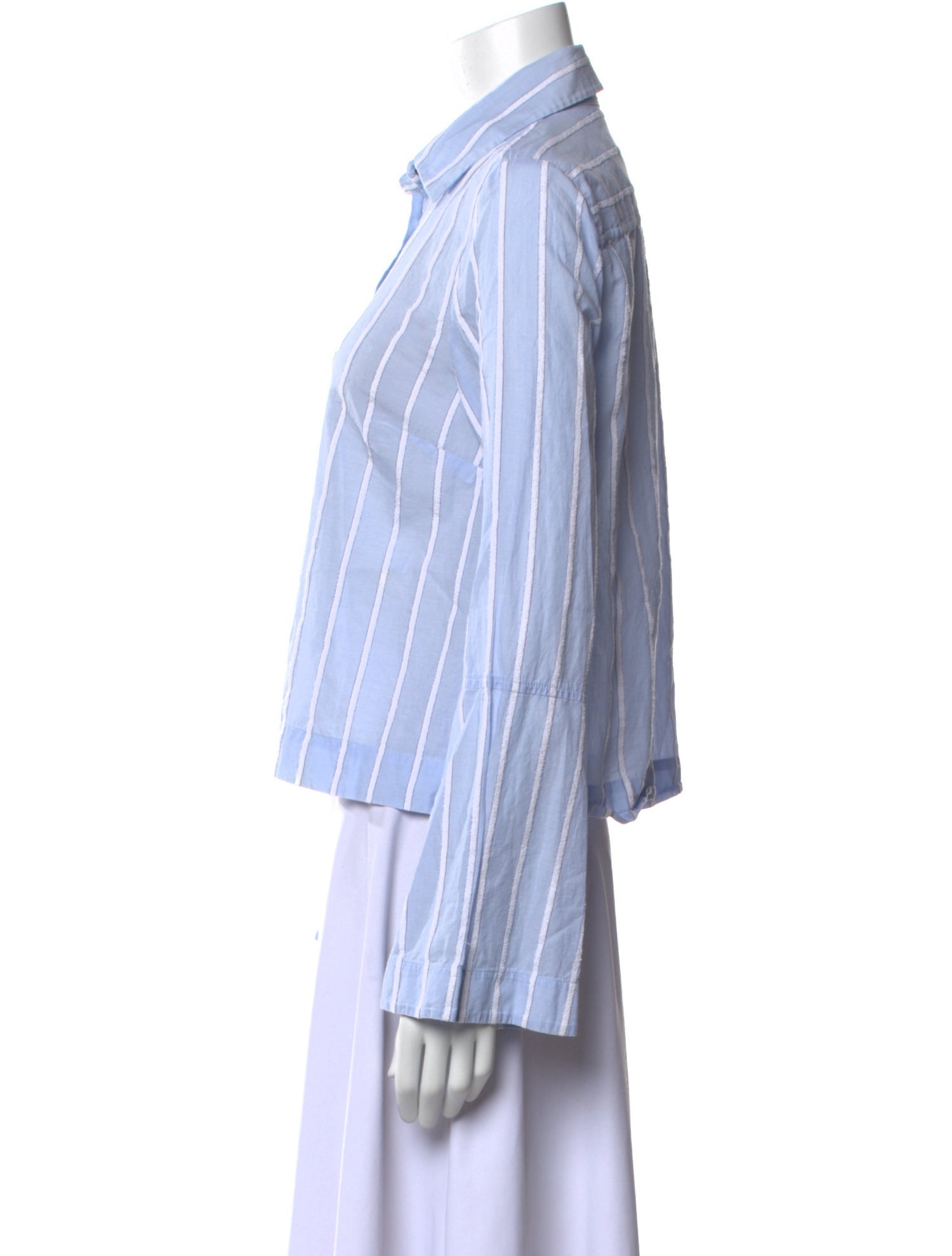 Derek Lam 10 Crosby Striped Long Sleeve Button-Up Top