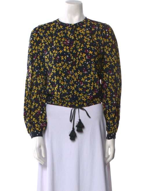 Derek Lam 10 Crosby Floral Print Crew Neck Crop Top