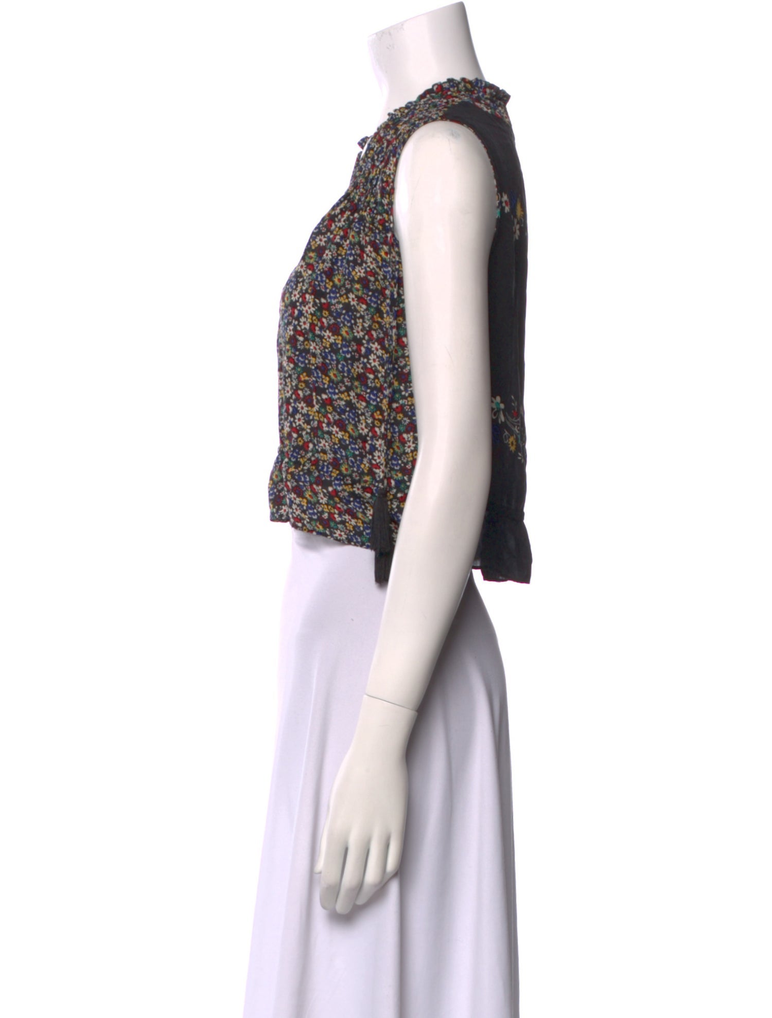 Derek Lam 10 Crosby Silk Floral Print Crop Top