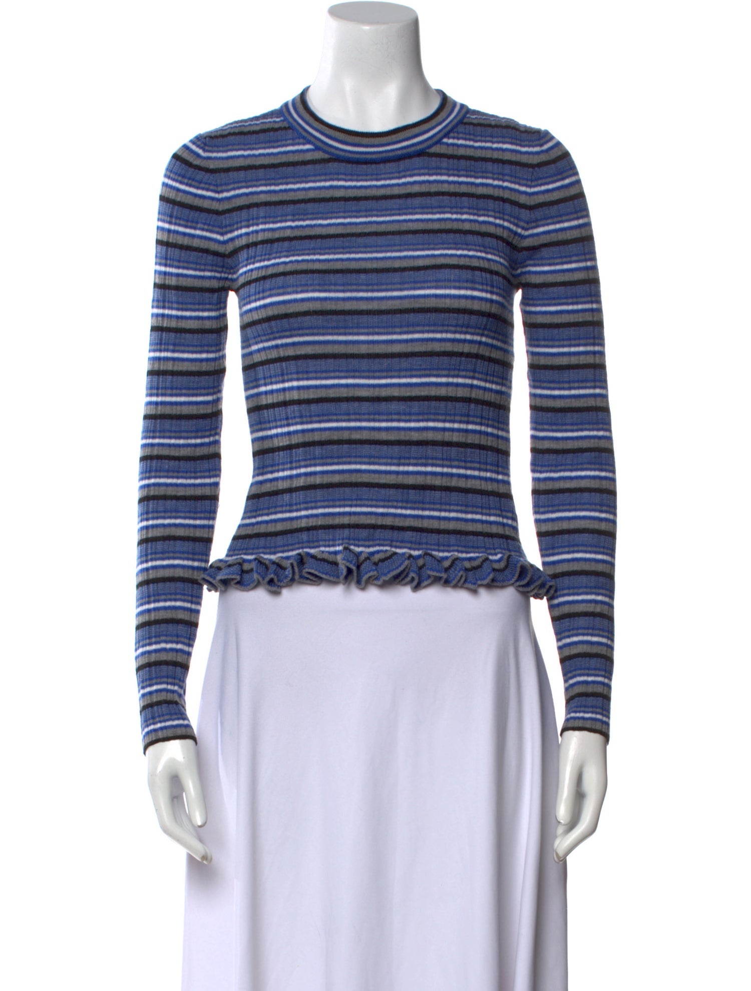 Derek Lam 10 Crosby Merino Wool Striped Sweater