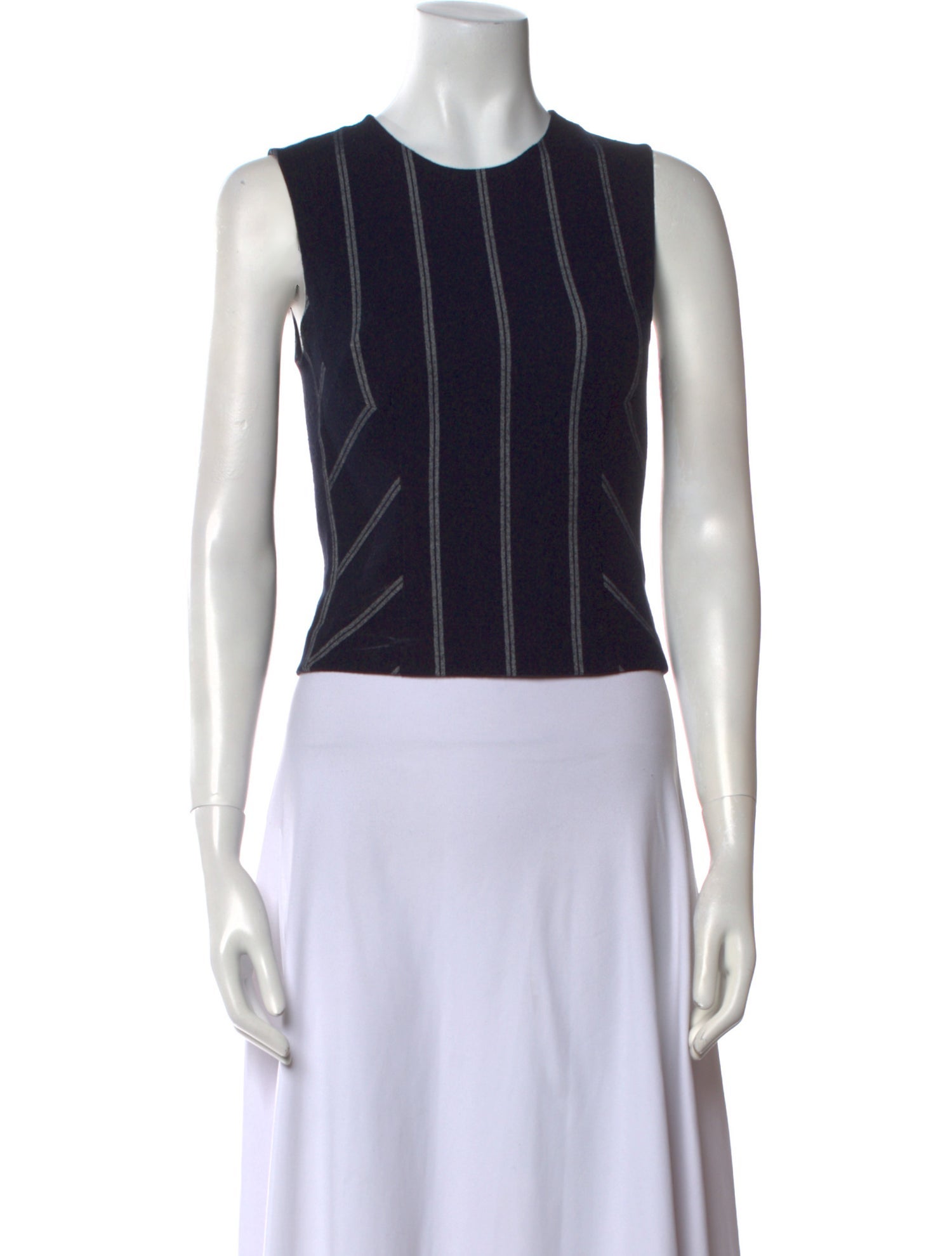 Derek Lam 10 Crosby Striped Crew Neck Crop Top