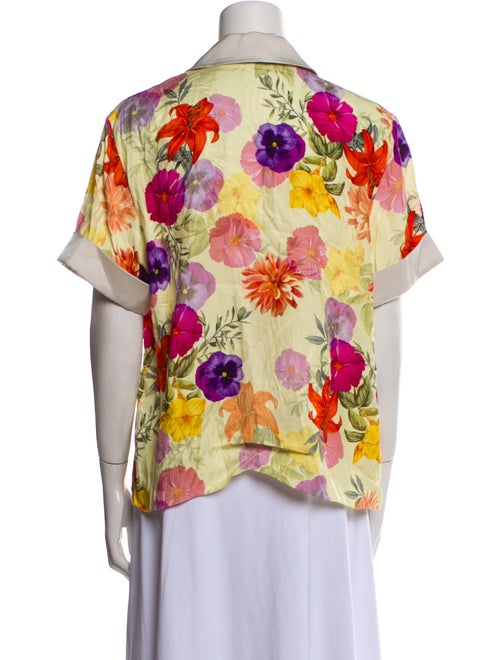 Derek Lam 10 Crosby Floral Print V-Neck Button-Up Top