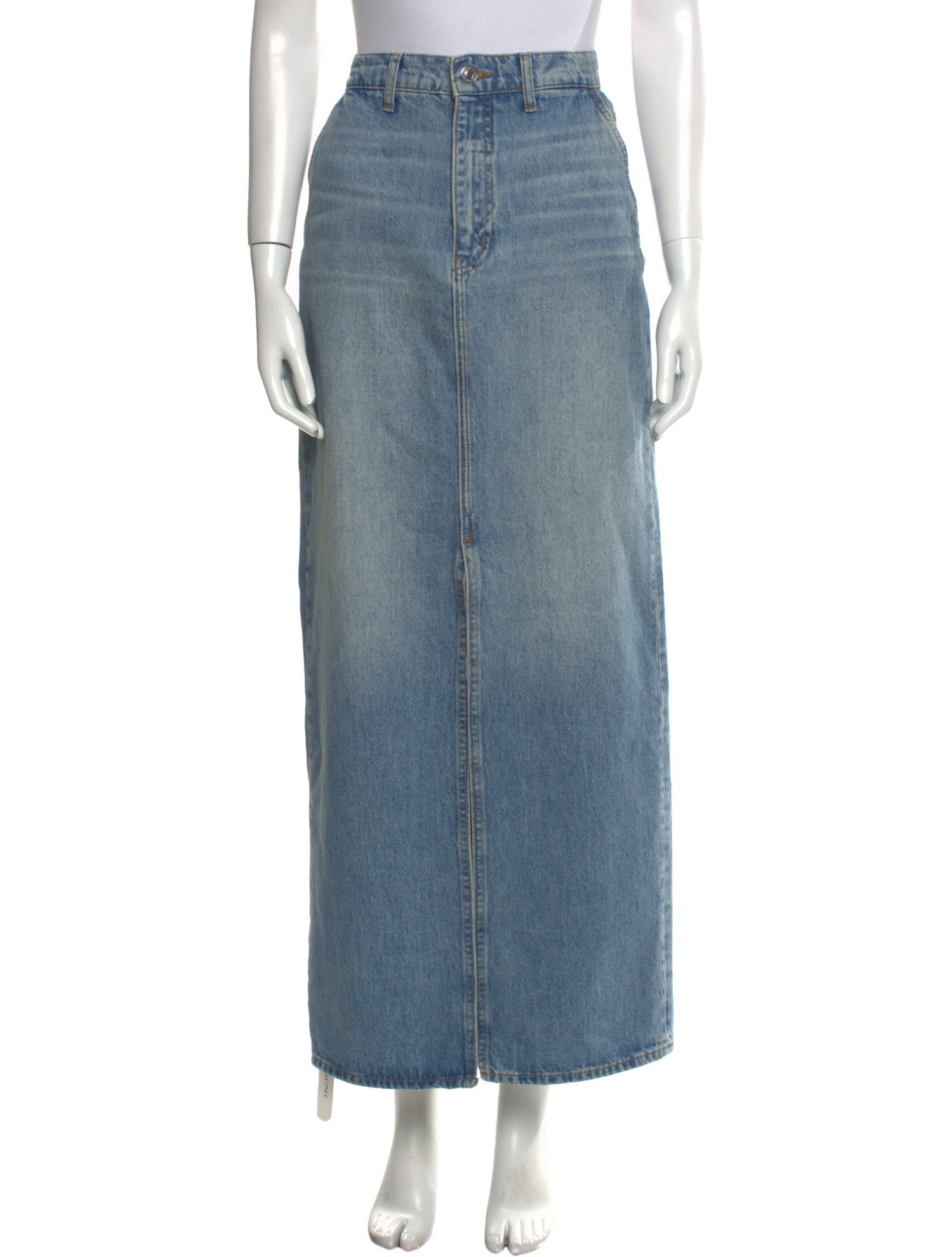 Derek Lam 10 Crosby Raw-Edge Trim Long Skirt