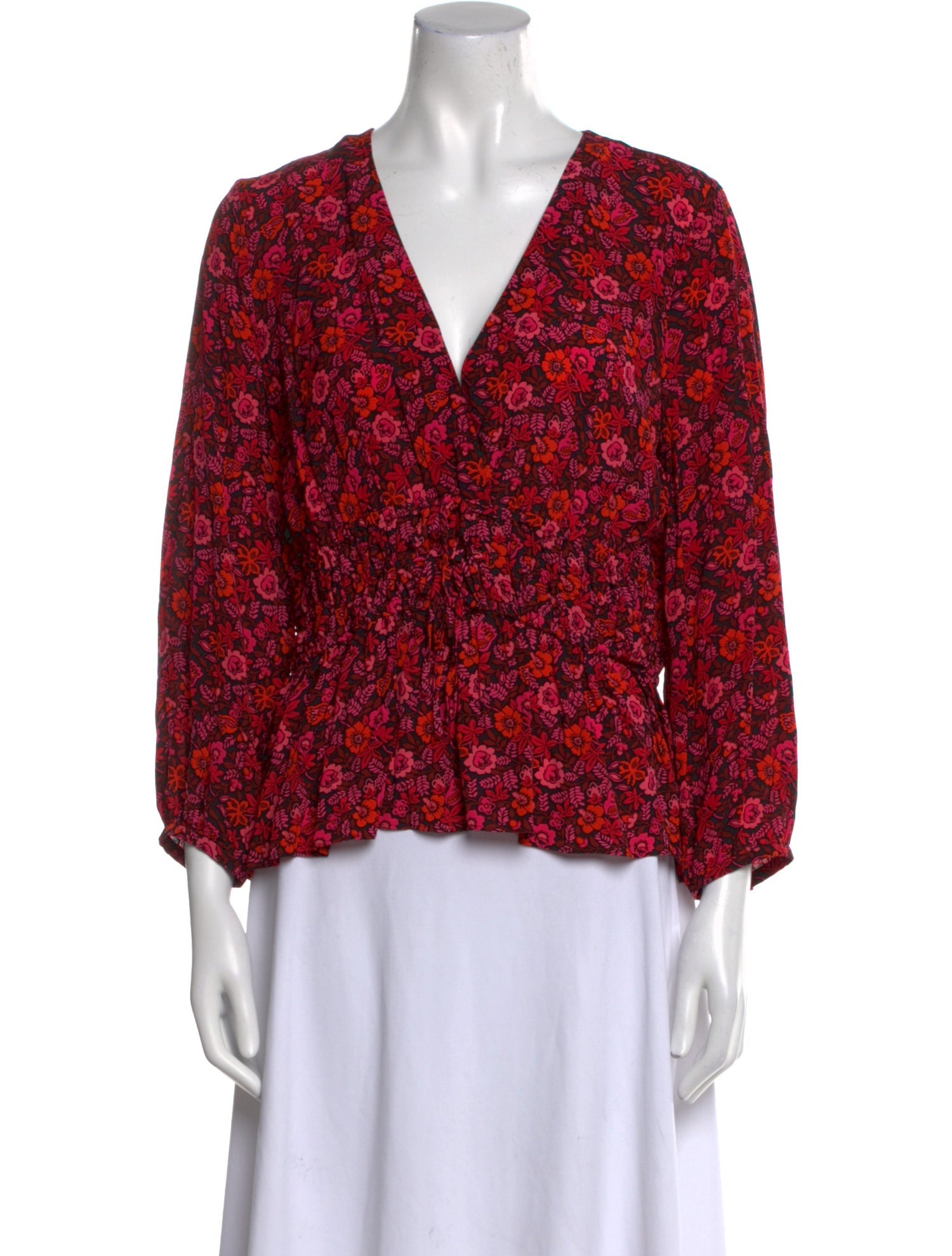 Derek Lam 10 Crosby Floral Print V-Neck Blouse w/ Tags